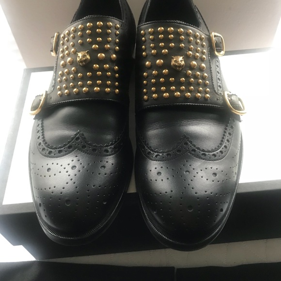 Gucci men queercore studded brogue monk shoes